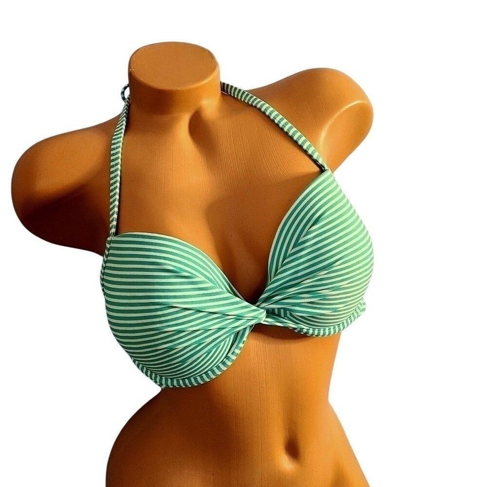 Aerie Bridget Swimwear Bikini Top Halter, Green, swim bikini top Size 36D - Picture 2 of 9